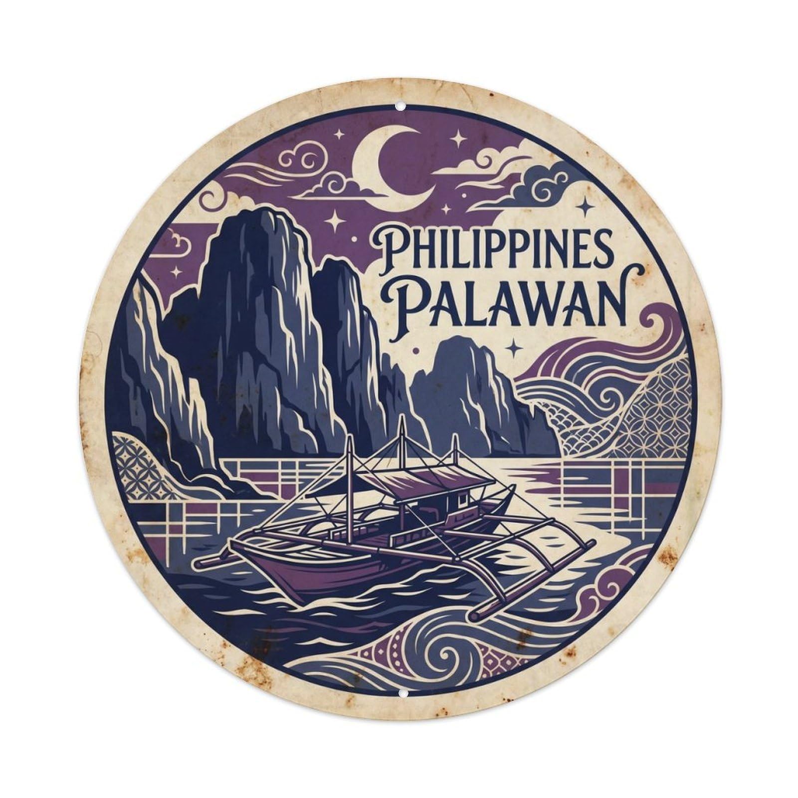 Philippines Palawan Island Adventure Hidden Lagoon Metal Tin Sign