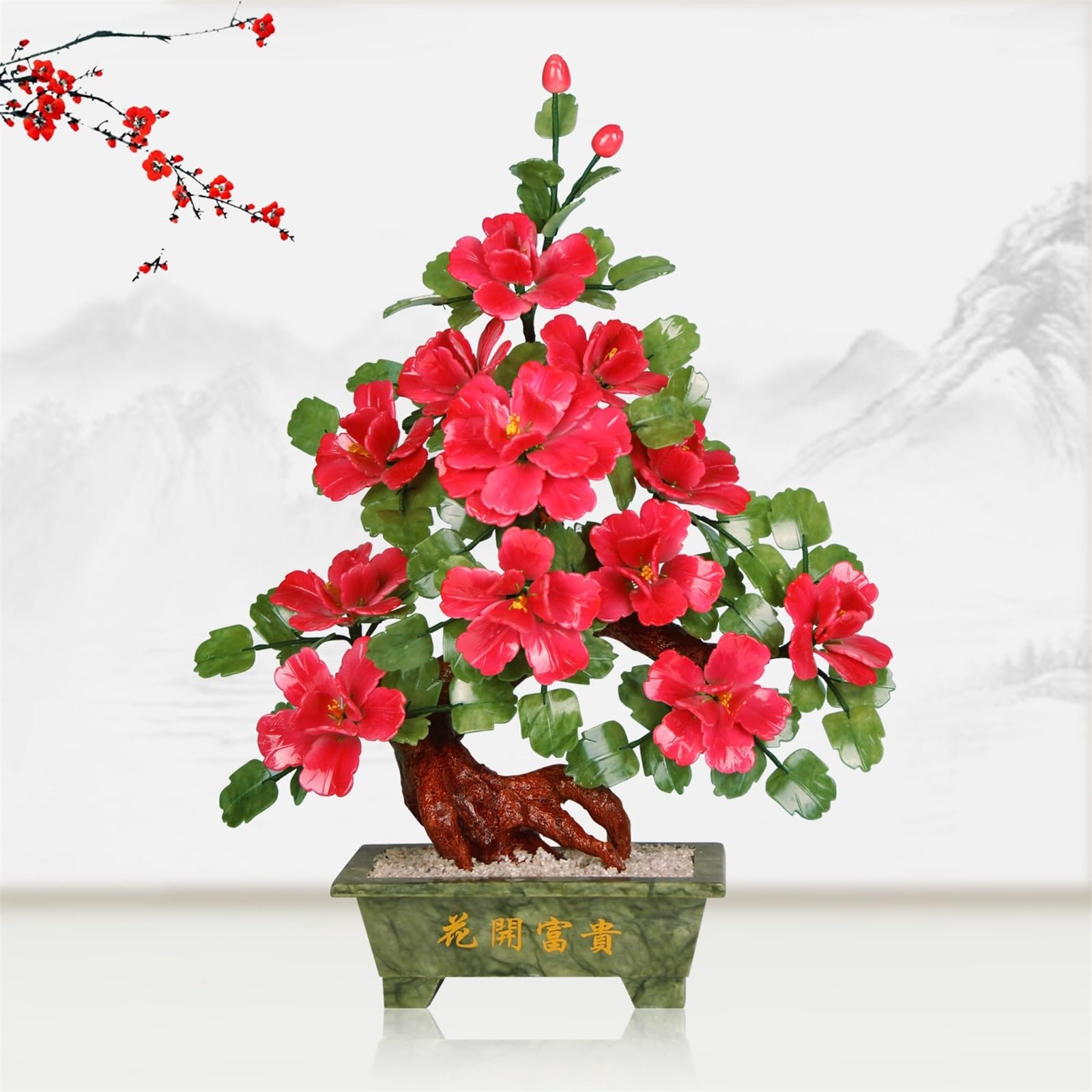 Sztuczne Rośliny Fałszywe drzewo Bonsai Jade Roślina kryty do wystroju domowego biura