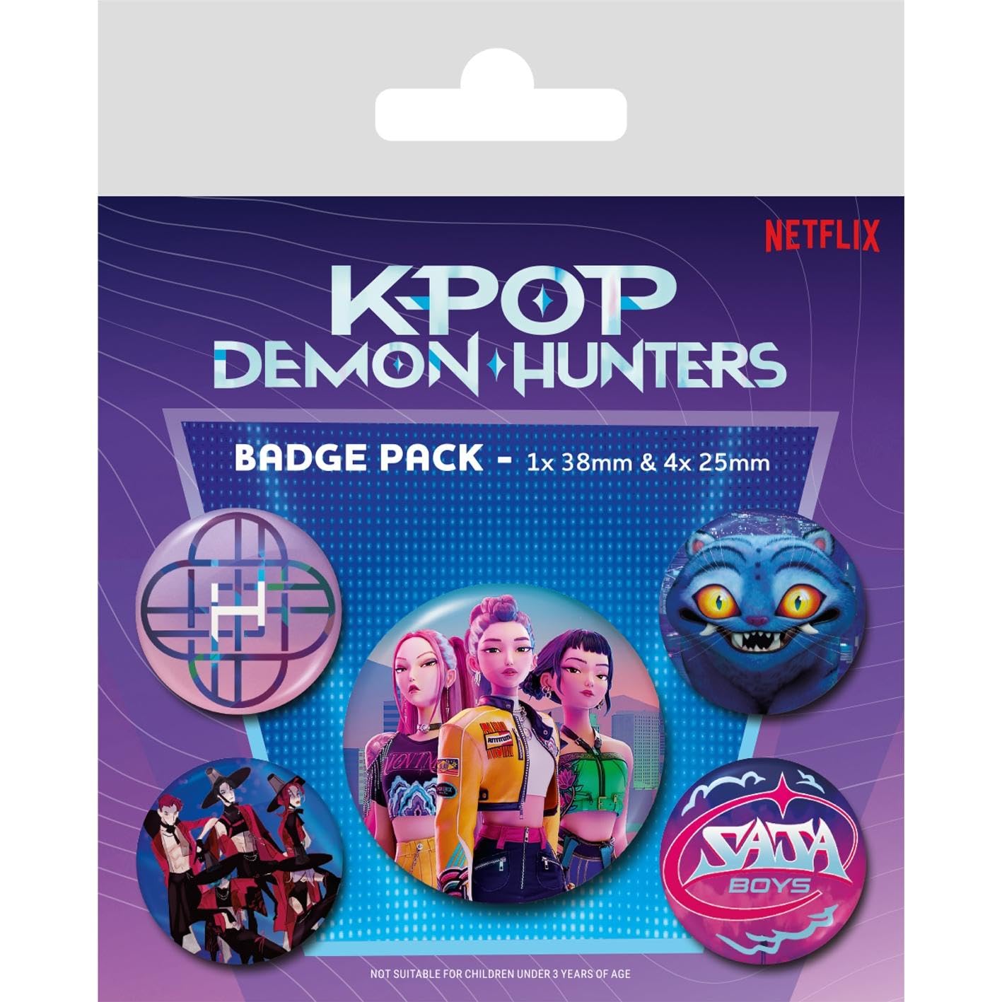 K-Pop Demon Hunters 5 Piece Button Badge Set Button Badges Huntrix Derpy Saja