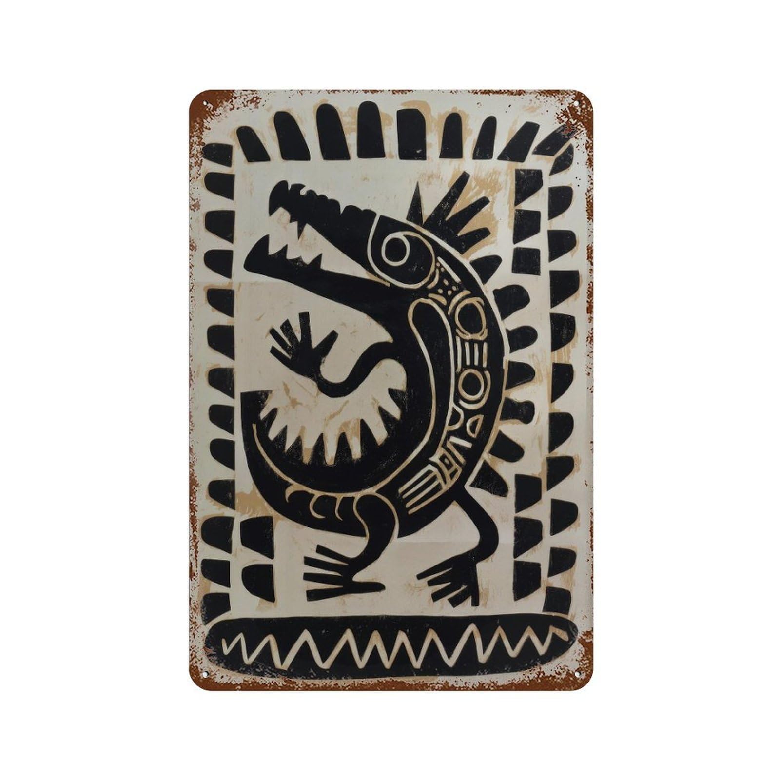 xiaoxiaoshen Traditional Mexican Crocodile Wall Decor Art Metal Tin Poster Modern Home Decor Art Home Bar Shop Decorations Vintage Sign 30x20cm