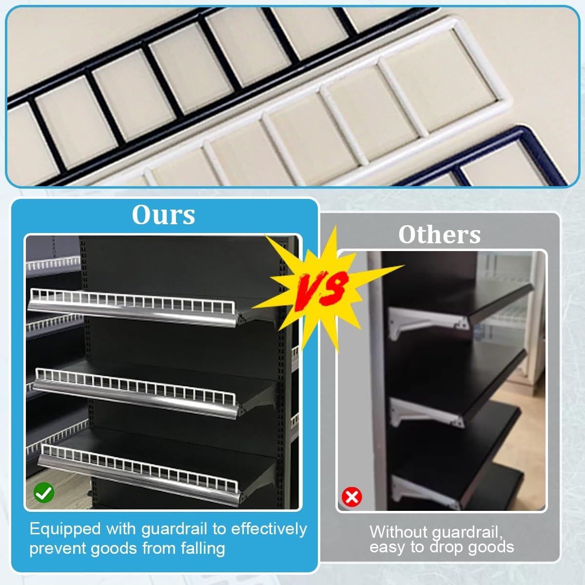 Double Sided Retail Gondola Shelving Display for Store Use, Supermarket Gondola Shelve Rack with 4 Shelves, for Grocery, Liquor, Office Supplies, Sturdy & Stylish(Main Frame,L123cm/48.4in)