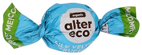 Alter Eco  Trufas de terciopelo de seda  39% cacao oscuro puro, comercio justo, orgánico, sin OMG, trufas de chocolate negro sin gluten (1 unidad