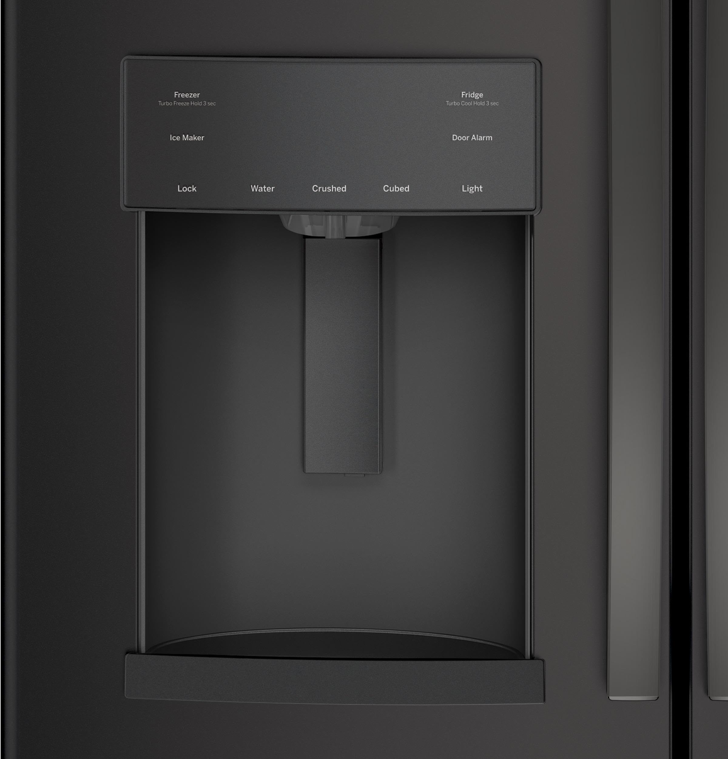 GE 22.1 cu. ft. French Door Refrigerator in Black Slate, Fingerprint Resistant, Counter Depth GYE22GENDS on Fridge.com