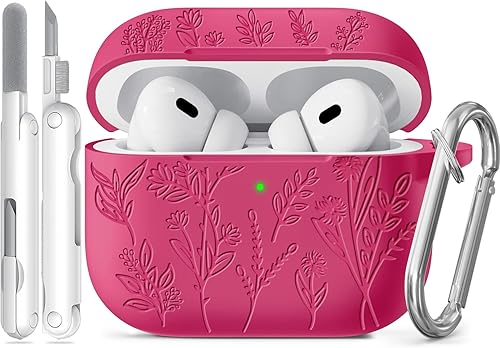 Miniatura 37 de Funda para Airpods Pro 3, Fundas con Grabado de Flores para Apple AirPods Pro de 3ª Generación 2025, Funda de Silicona Suave para Hombres y Mujeres
