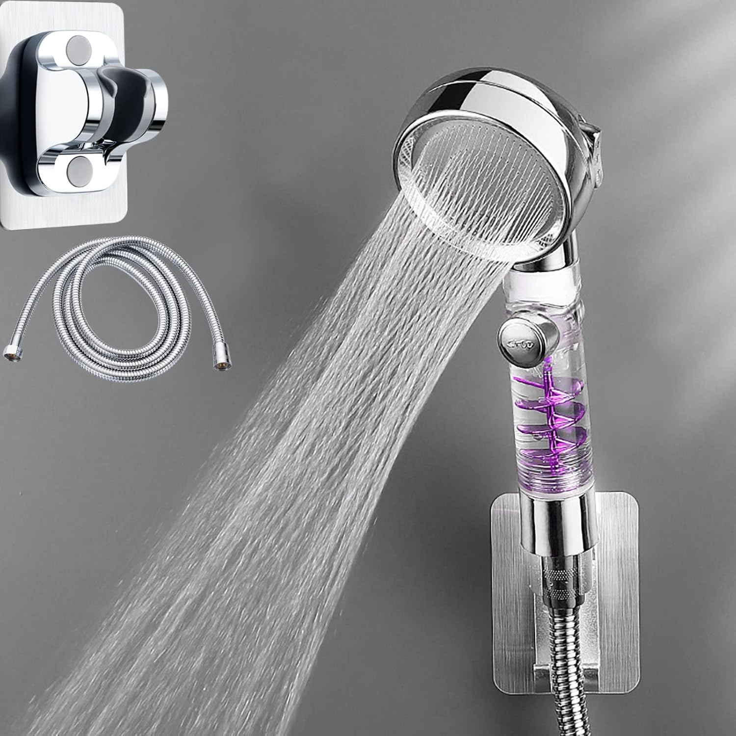 Handheld Power Shower Head,Vortex Shower Head with ON/Off and Pause