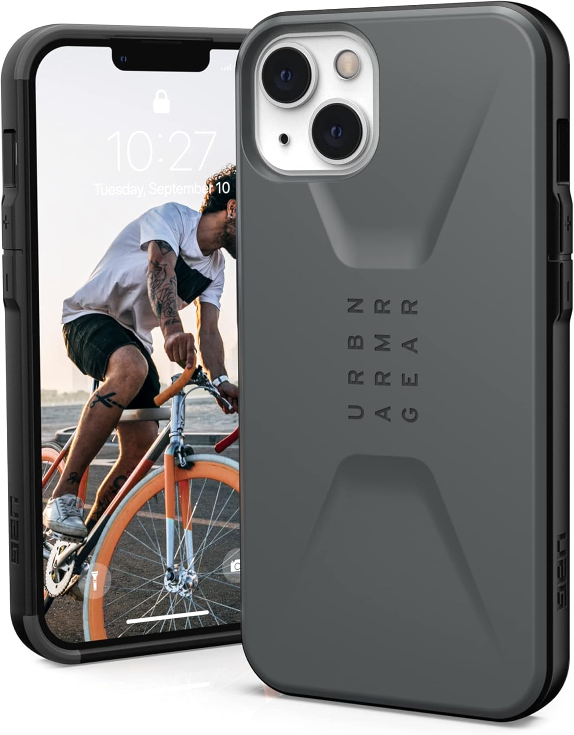 URBAN ARMOR GEAR UAG Designed for iPhone 13 Case Clear Frosted Ice Sleek Ultra-Thin Shock-Absorbent Transparent Civilian Protective Cover, [6.1 inch Screen]
