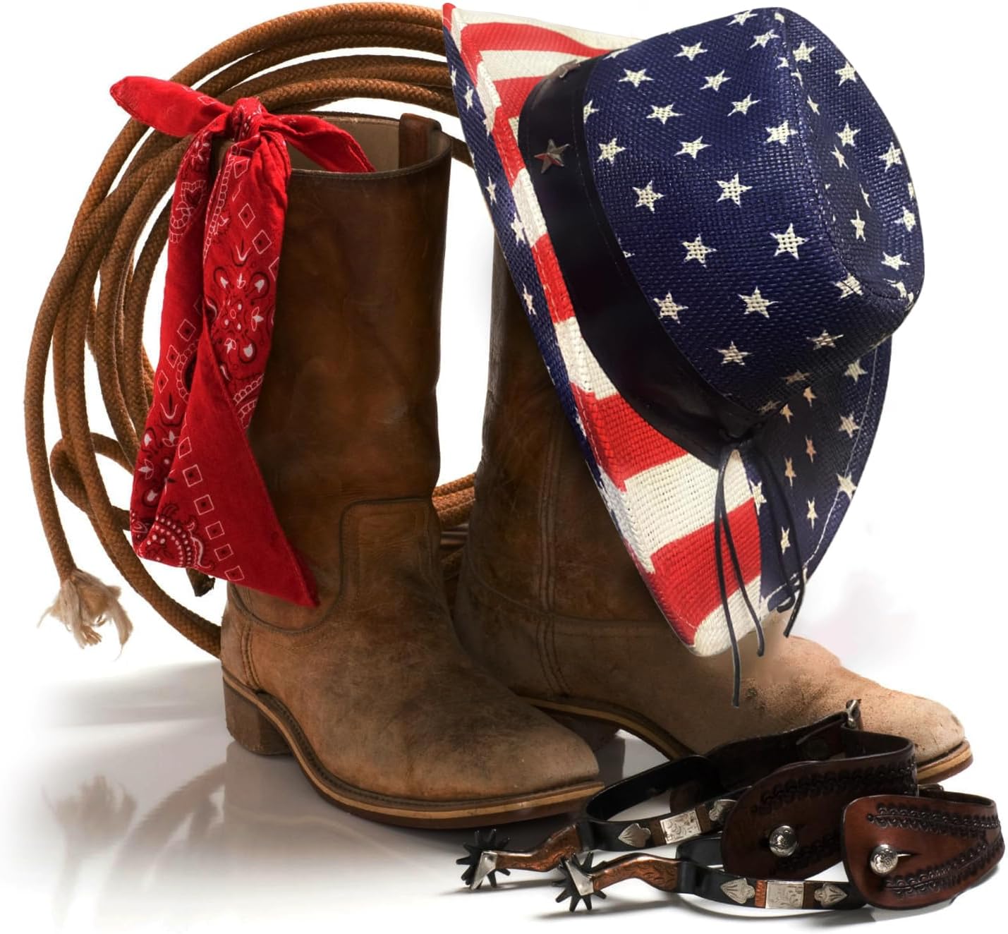 FLUFFY SENSE. American Flag Cowboy Hat Patriotic USA Western Hat 4th of July Party Parade Rodeo Unisex Cowboy Cowgirl Hat - Image 7