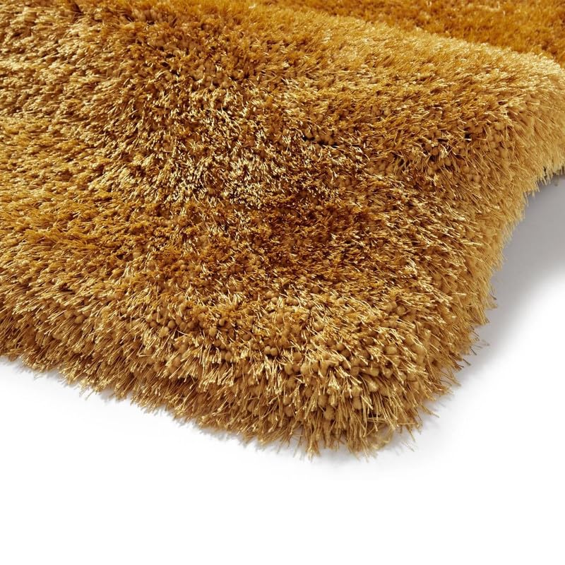 Image of Square Plain Fur Rugs Hall and Drawing Room 8x8 Feet Microfiber 2 Inch Pile Height Modern Interior Mat Montanna Yellow Color