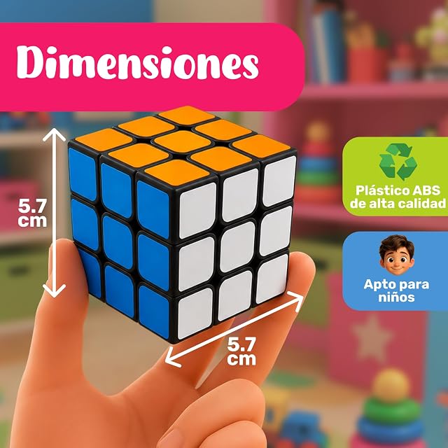 Foto 2 de 8 de Cubidi Cubo Magico 3x3 sin Pegatinas - Cubo de Velocidad Stickerless con Giro Suave