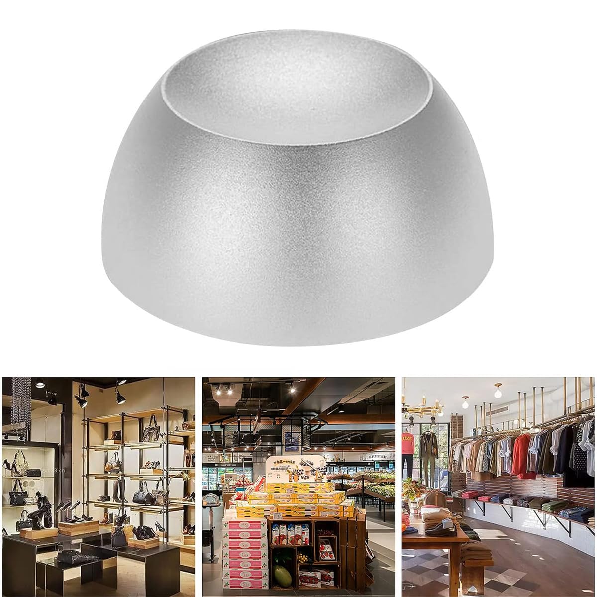Détacheur d'étiquettes de sécurité magnétique EAS pour vêtements avec revêtement magnétique en aluminium, métal gris argenté, forme ronde