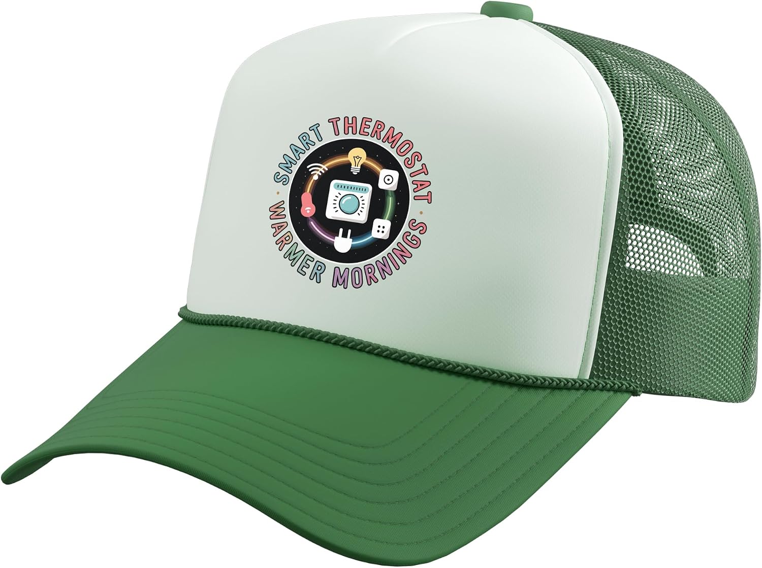 Smart Thermostat Warmer Mornings Home Automation Trucker Hat with Adjustable Mesh Back