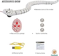 Vista 3 de Juguete de serpiente de control remoto, Robot eléctrico de serpiente de cascabel de movimiento rápido de serpiente de cascabel falsa para Navidad