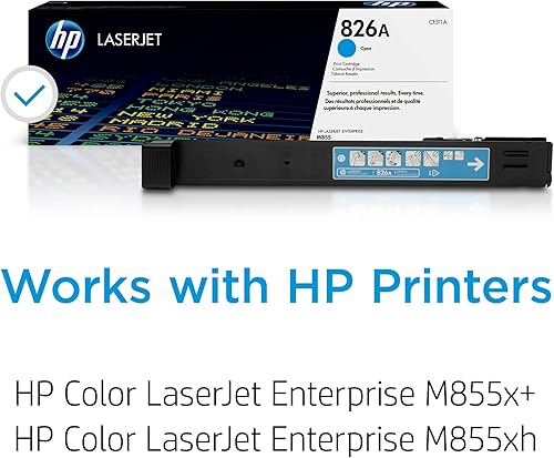 Miniatura 2 de HP Cartucho de tóner cian 826A | Funciona Color Laserjet Enterprise M855 Series | CF311A