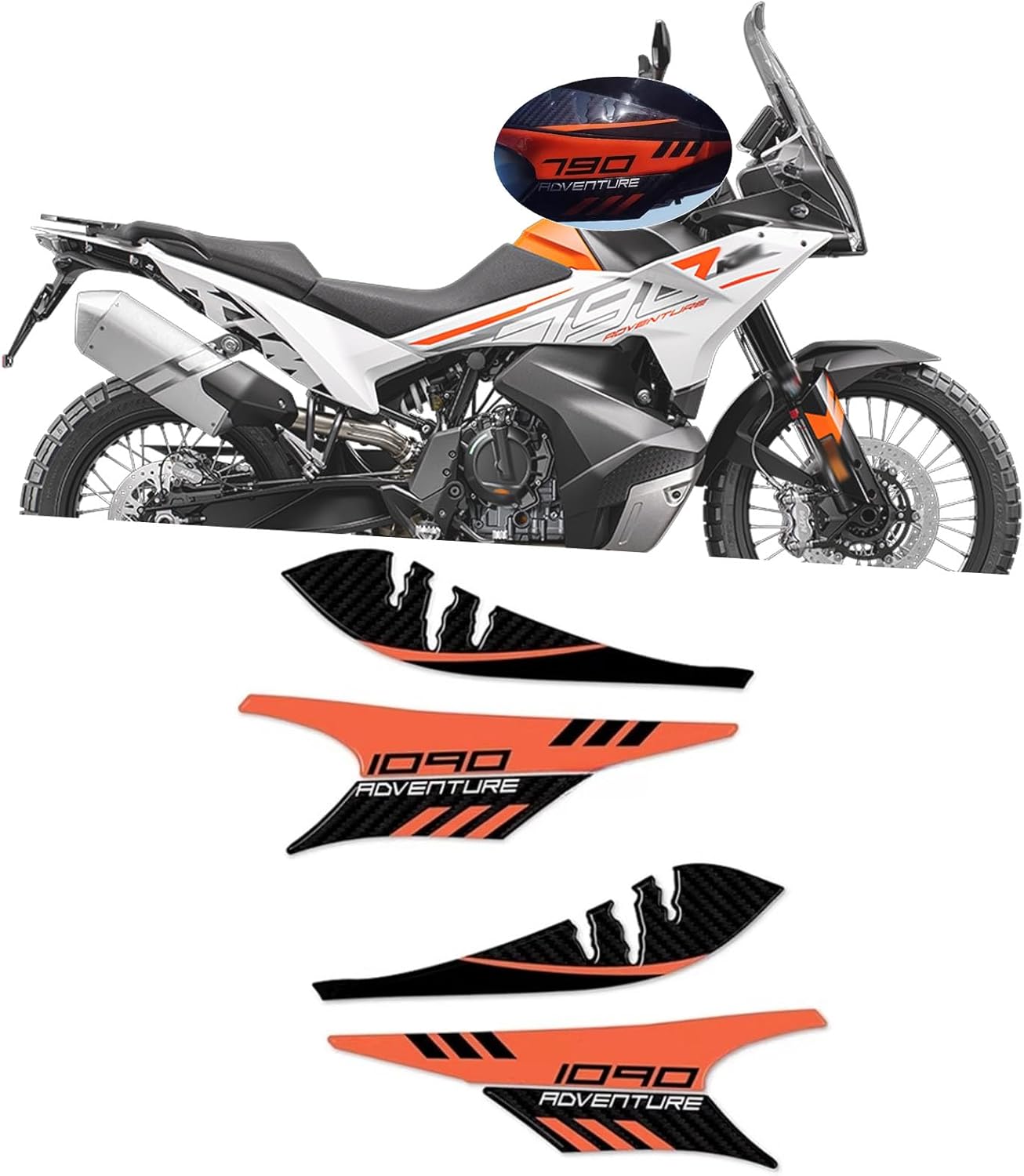 Suitable for 790ADV 890ADV 1090ADV 1190ADV 1290ADV 2024, 2025, 2026 Epoxy Resin Handlebar Stickers, Waterproof Decals for Motorcycle Handlebar Modification. (1090ADV)