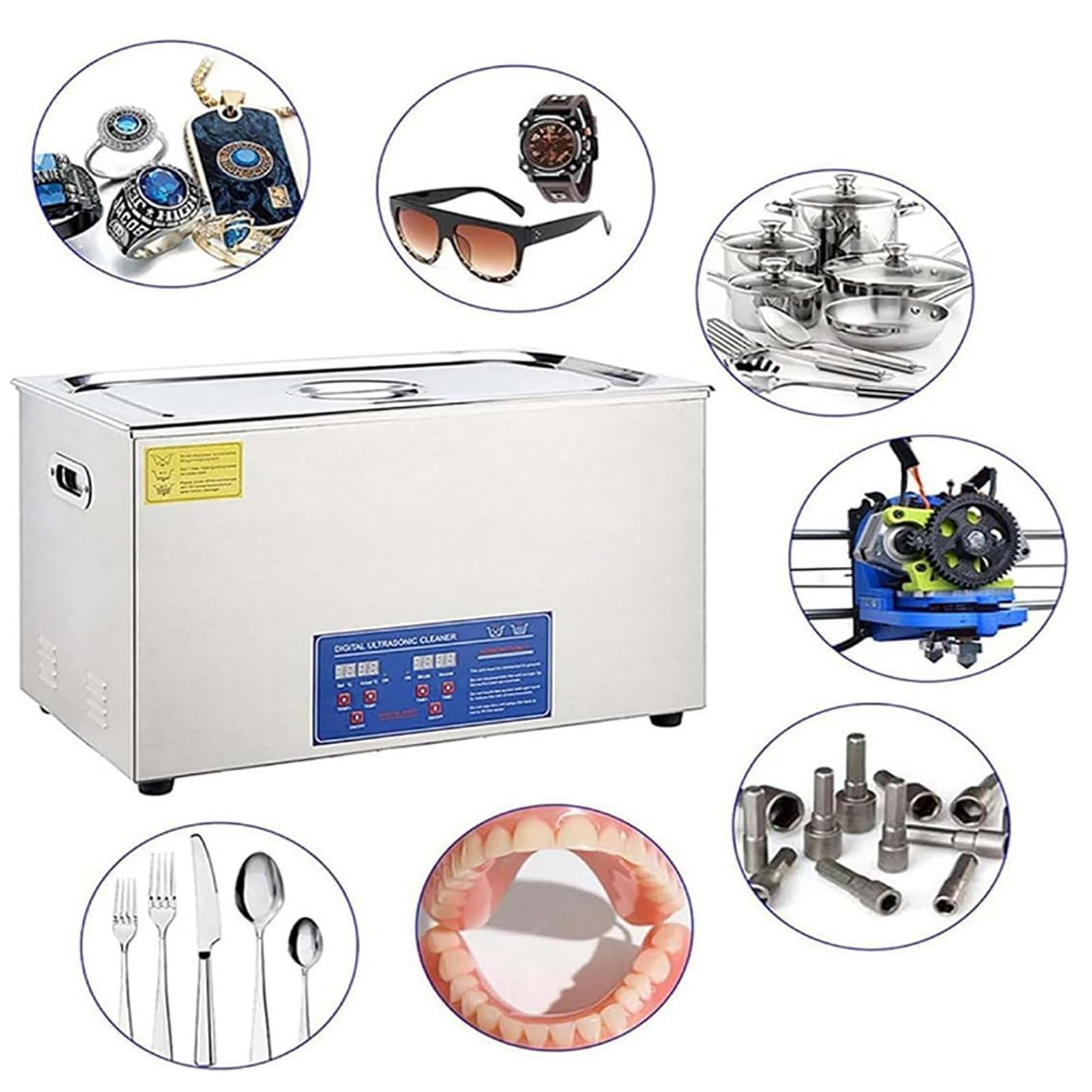 Pulitore per dischi in vinile ultrasuoni da 6L, macchina lavadischi LP riscaldata con timer digitale, pulitore profondo portatile per dischi in vinile da 7–12 pollici