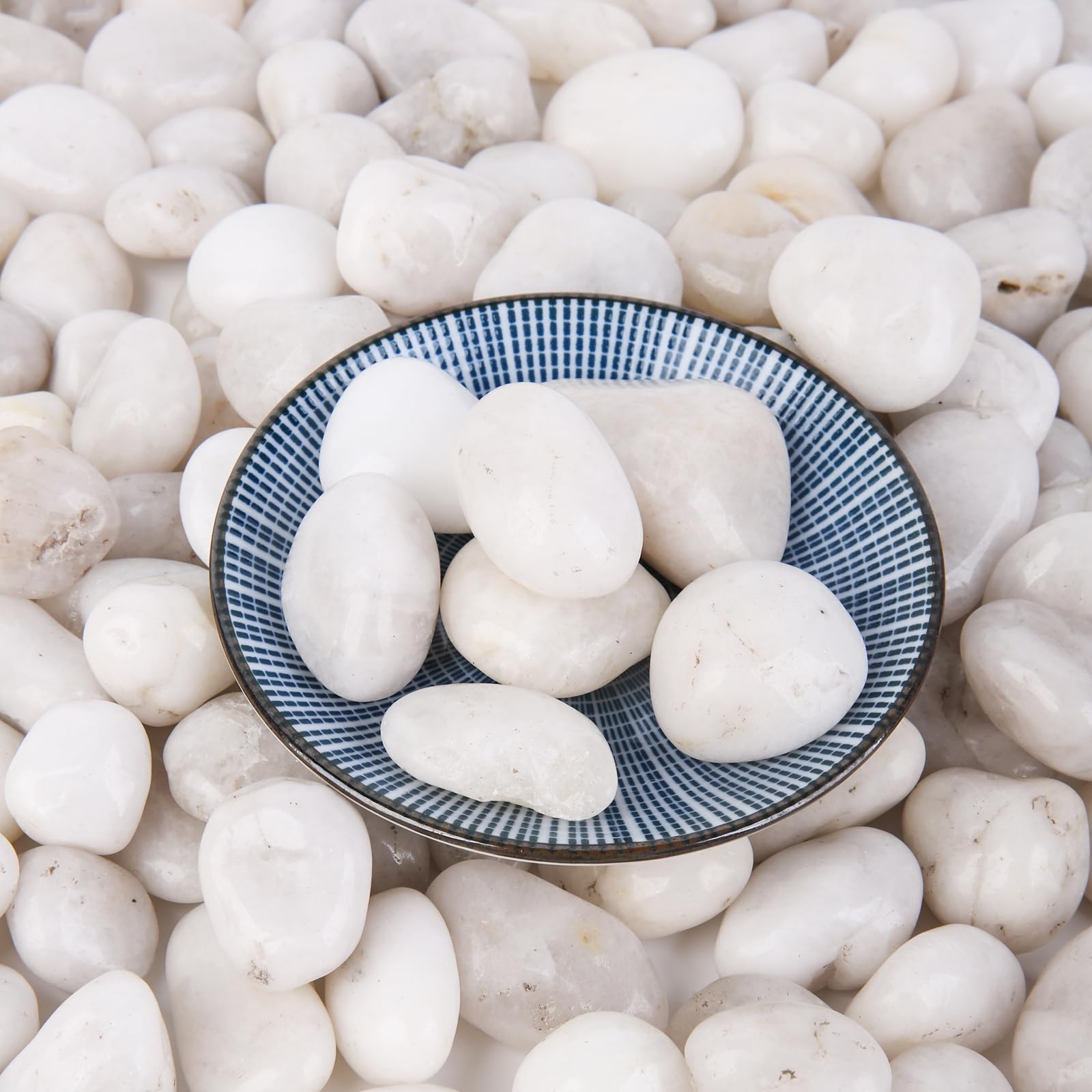 Pierres Blanches Décoratives Naturelles 6-9 Mm – 1 Kg Galets Marbre Blanc Pour Aquarium, Jardin, Pots De Fleurs Et Vases