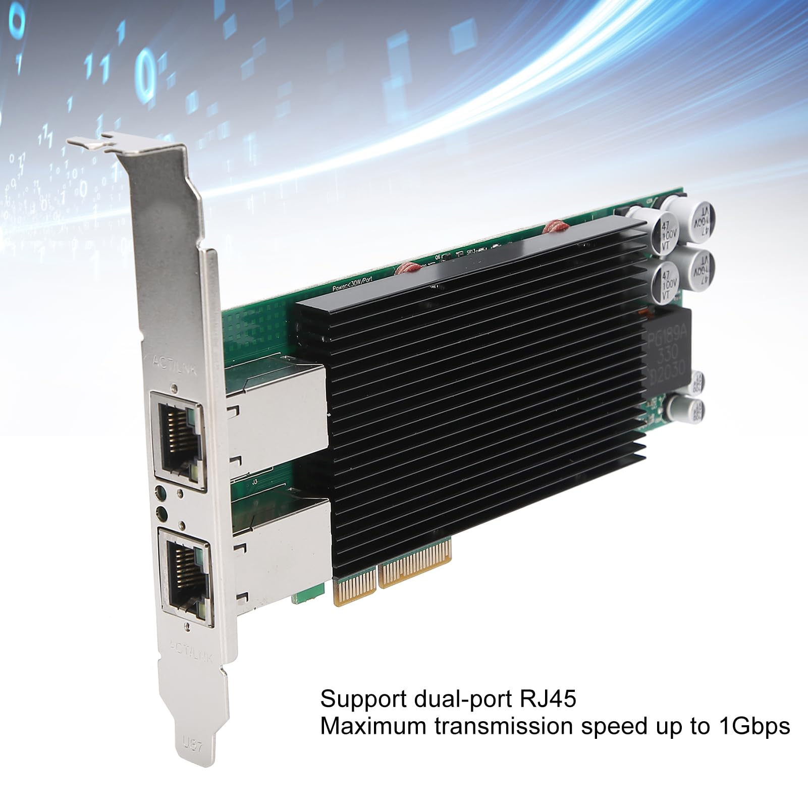Denash Adattatore di Server Ethernet PCI - E X4 JL82576EB Chipset Gigabit Server Adapter Supports Transmission 1 Gbps per gli Appassionati di Rete, 100% Nuovo