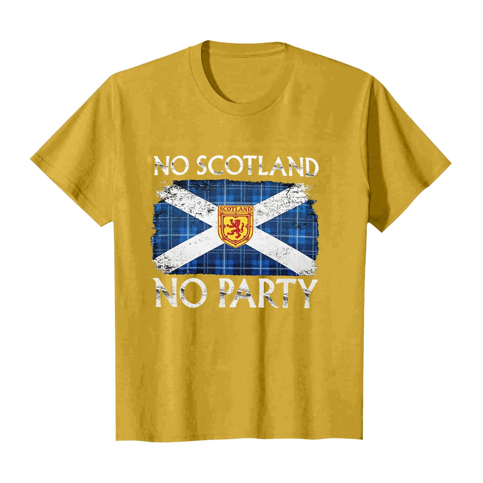 Scotland Football T Shirt Unisex Scottish Flag Short Sleeve Crew Neck Funny – Men Women Football Fans (B-Yellow, M)