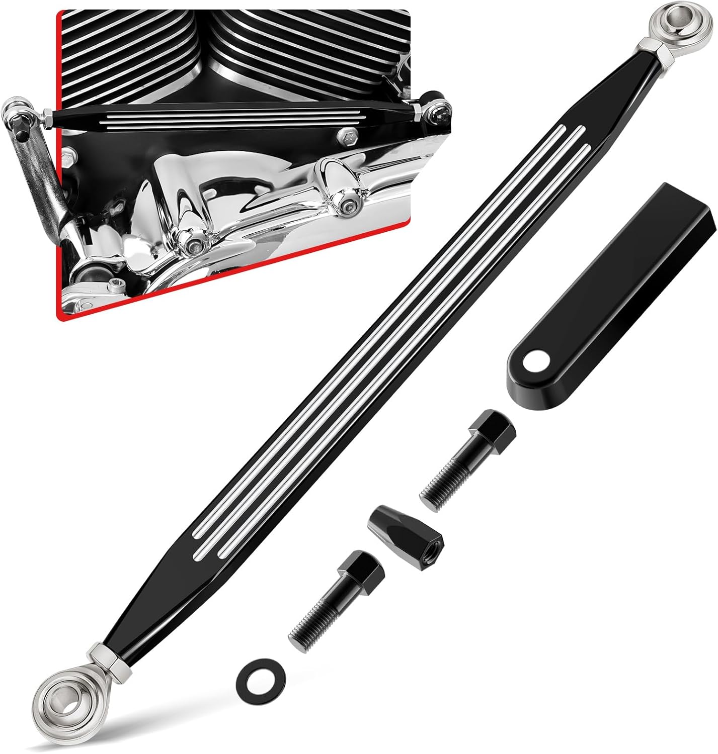 Amazicha Chrome Shift Linkage Gear Shifter Compatible for Harley Softail Dyna Street Glide Touring Road King 1980-2024