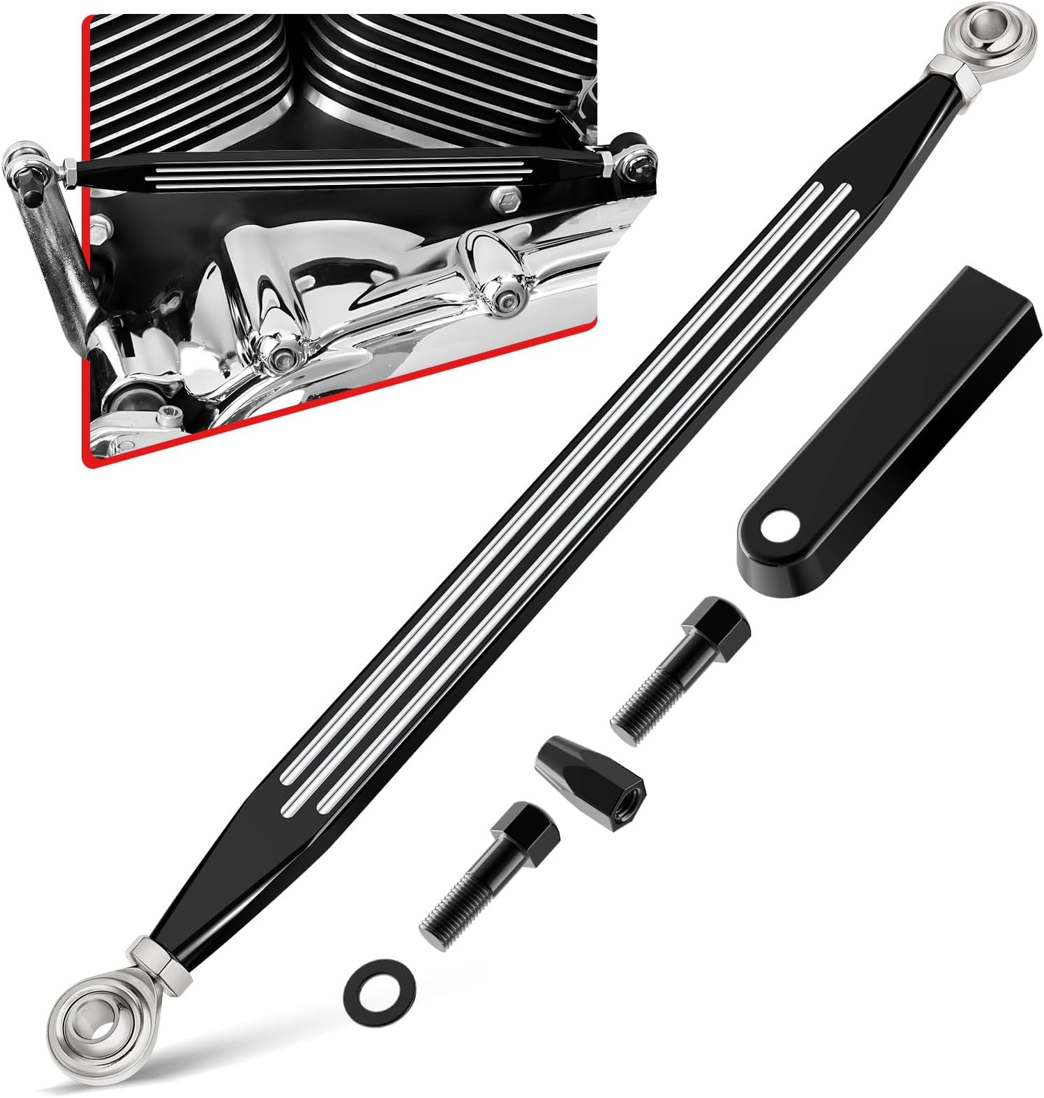 Black Shift Linkage Compatible for Harley Davidson Softail Touring Road King Electra Glide Road Glide 1980-2024