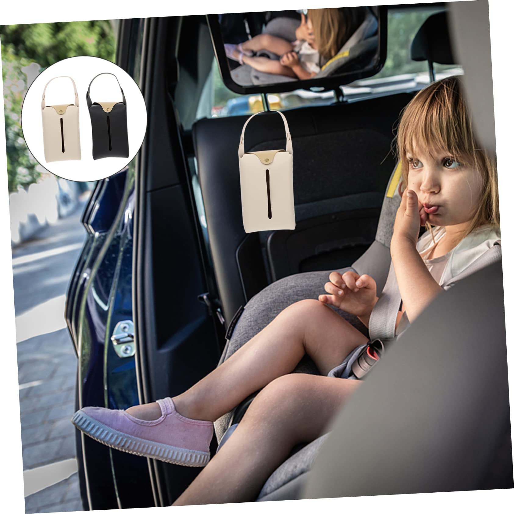 Garneck 2pcs Tissue Bag Bags Hanging Napkin Automotive Tissue Storage Bag Tissue Holder Tissue Storage Pouch Tissue Paper Holder