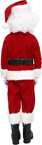 Miniatura 4 de OVOV 11 piezas de disfraz de Santa Claus para niños, traje de Santa Claus de lujo para Halloween, cosplay