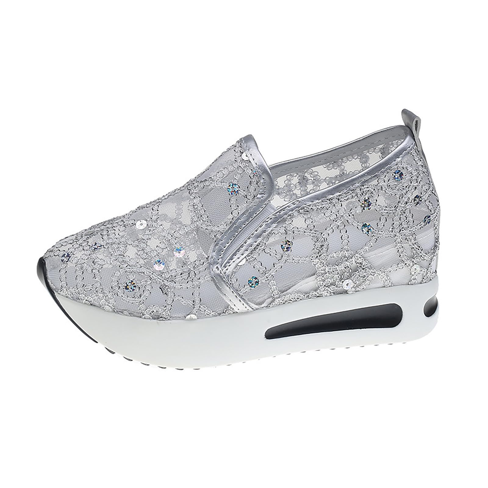 UK Women's Shoes Platform Hidden Wedge Slip on Clearance Hidden Heel Platform Wedge Booties Hidden Wedgie Sneakers Comfortable Casual Shoes