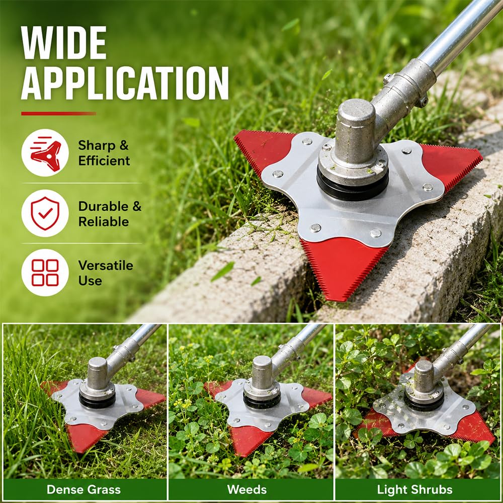 Lame Débroussailleuse pour Efco DS 3600 S Triangulaire Dentée 230mm Coupe Herbe Trou Central 25,4mm,Red