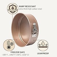 Vista 6 de HAPPIELS Molde para pastel de 10 pulgadas antiadherente sin tóxicos de forma de resorte redondo de 3 pulgadas de profundidad Molde para pastel