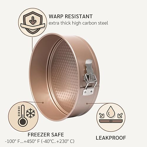 Miniatura 6 de HAPPIELS Molde antiadherente para tartas de queso de 8 pulgadas  Molde de primavera no tóxico sin PFOA y BPA  Las mejores sartenes antiadherentes no