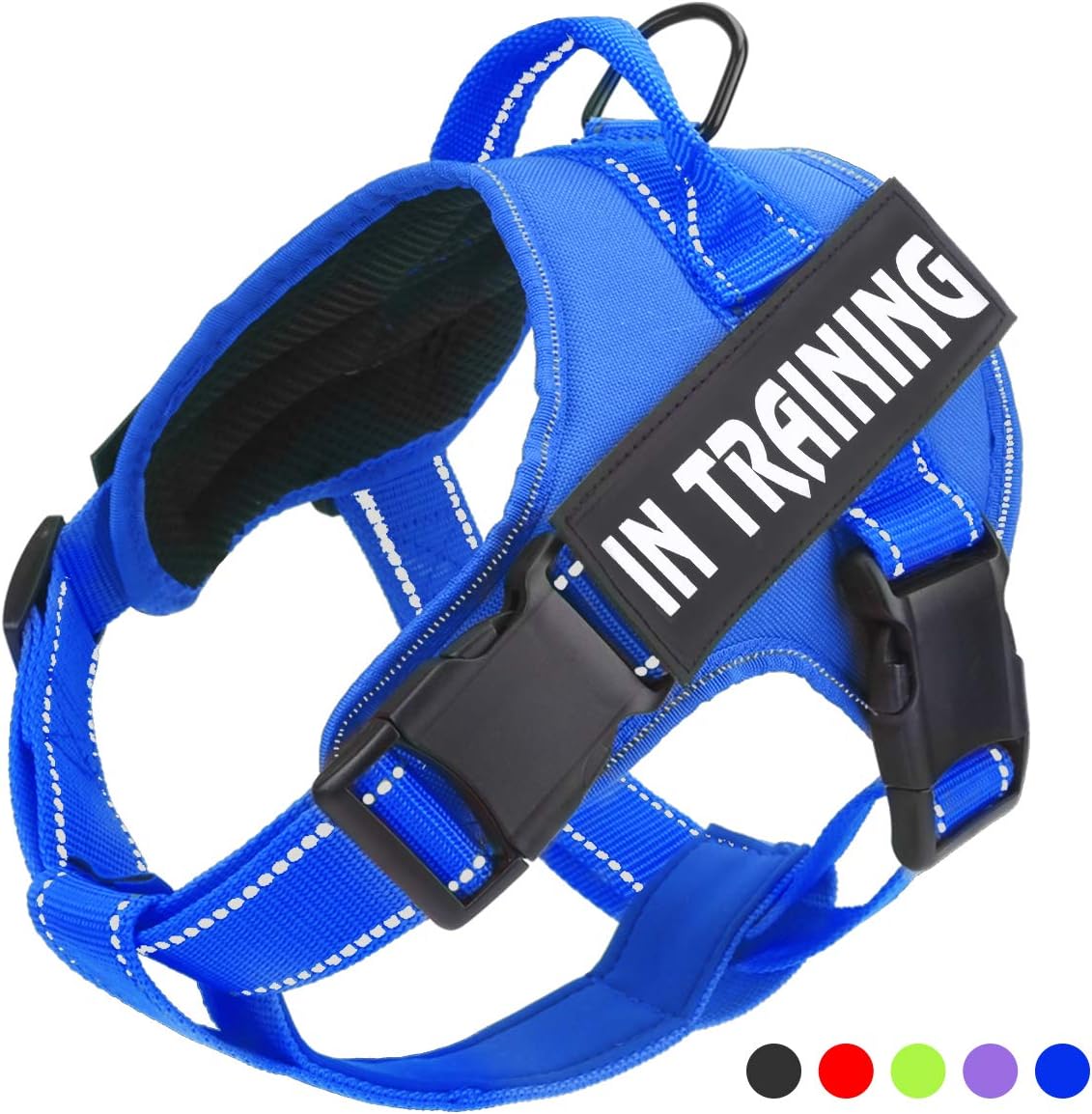 No Pull Dog Harness with Reflective Straps Adjustable Service Dogs Vest with Nylon Handle Easy Control in Training Pet Halters with Hook Oxford Fabric for Small Medium Large Dogs