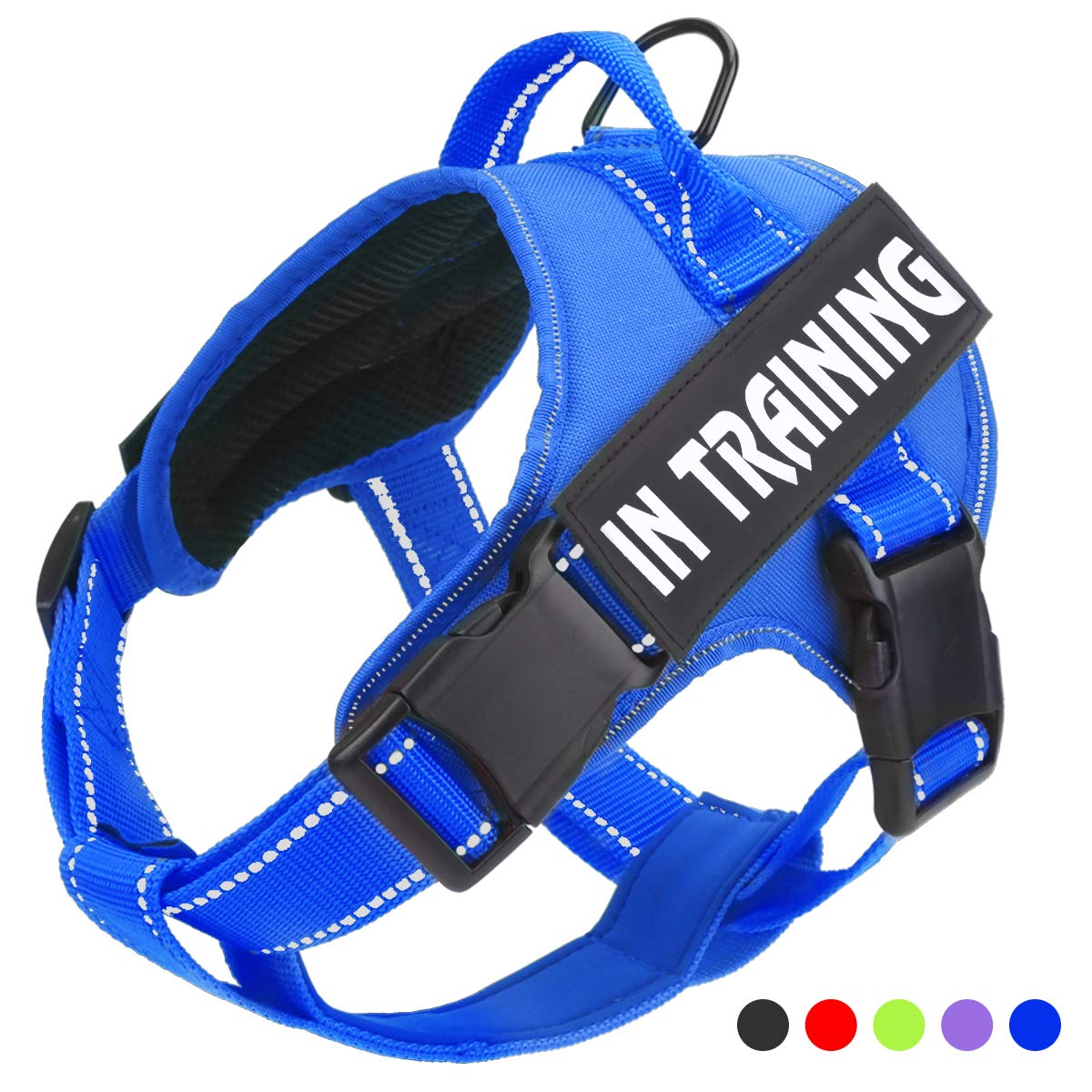 No Pull Dog Harness with Reflective Straps Adjustable Service Dogs Vest with Nylon Handle Easy Control in Training Pet Halters with Hook Oxford Fabric for Small Medium Large Dogs