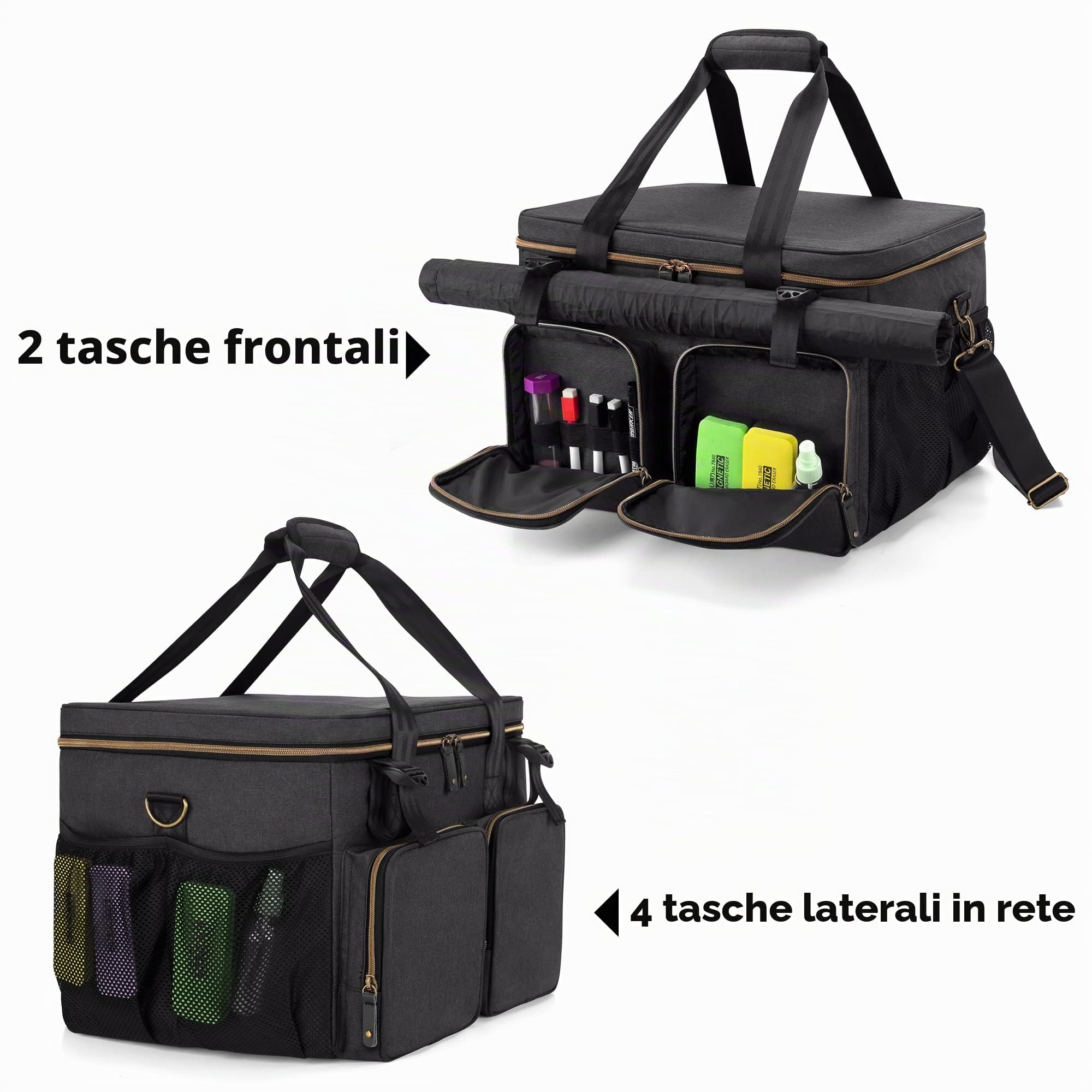 Trunab Borsa Gioco da Tavolo, Conservazione Porta Giochi da Tavolo, Borsa da Viaggio Compatibile con Maggior dei Giochi da Tavolo, con Maniglia, Tracolla, 2 Clip per Rotoli di Carte, Comode Tasche