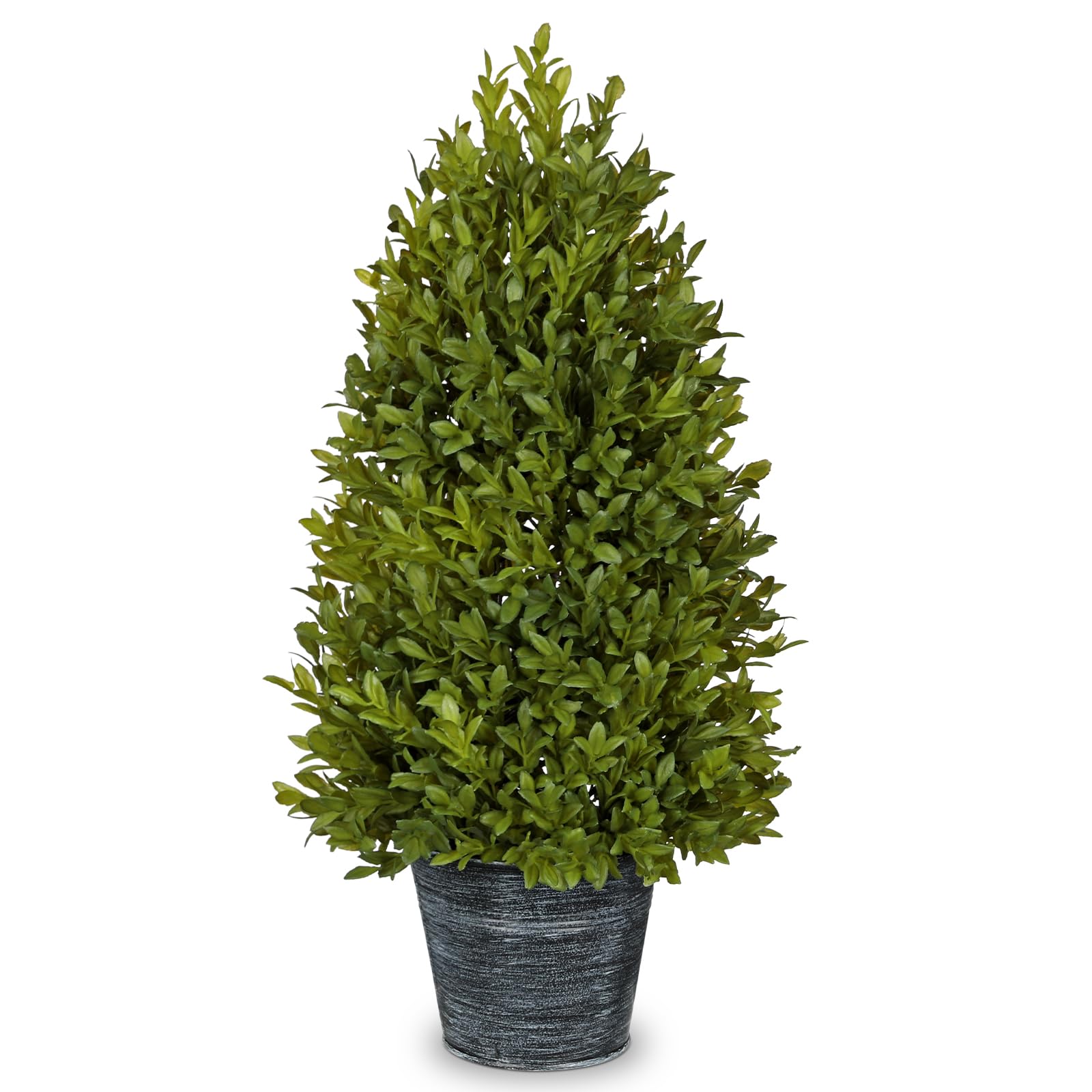 Oairse Artificial Topiary Tree in Pot 46cm, Faux Boxwood Plant in Pot, Small Artificial Potted Plant for Indoor Home Decor, Fake Green Plant for Table, Desk, Shelf, Office Decoration