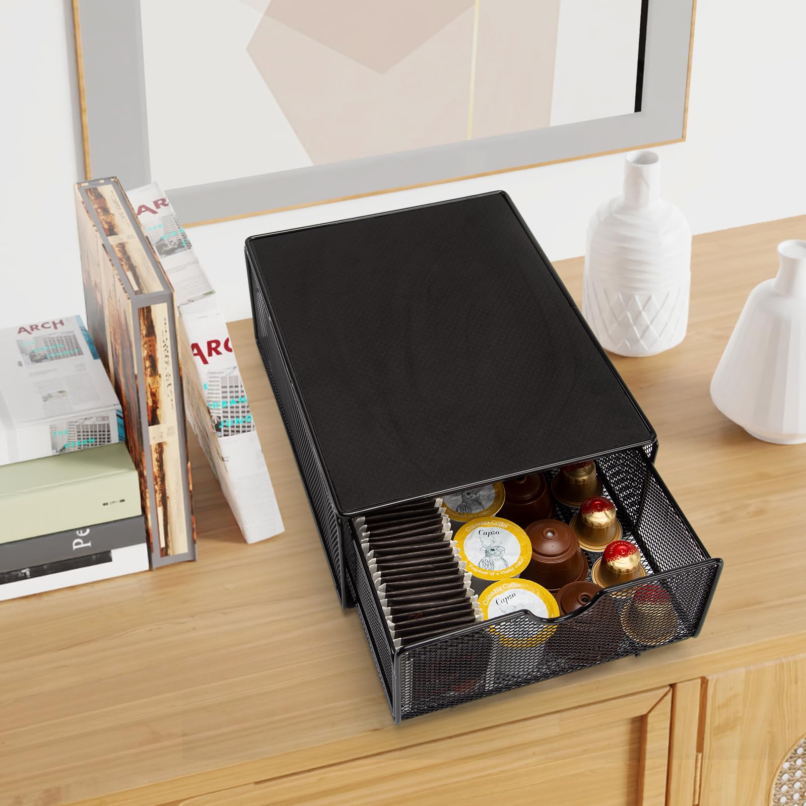 Porta Capsule Caffè In Metallo - 2 Cassetti, Compatibile Con Nespresso, Dolce Gusto - Foto 10