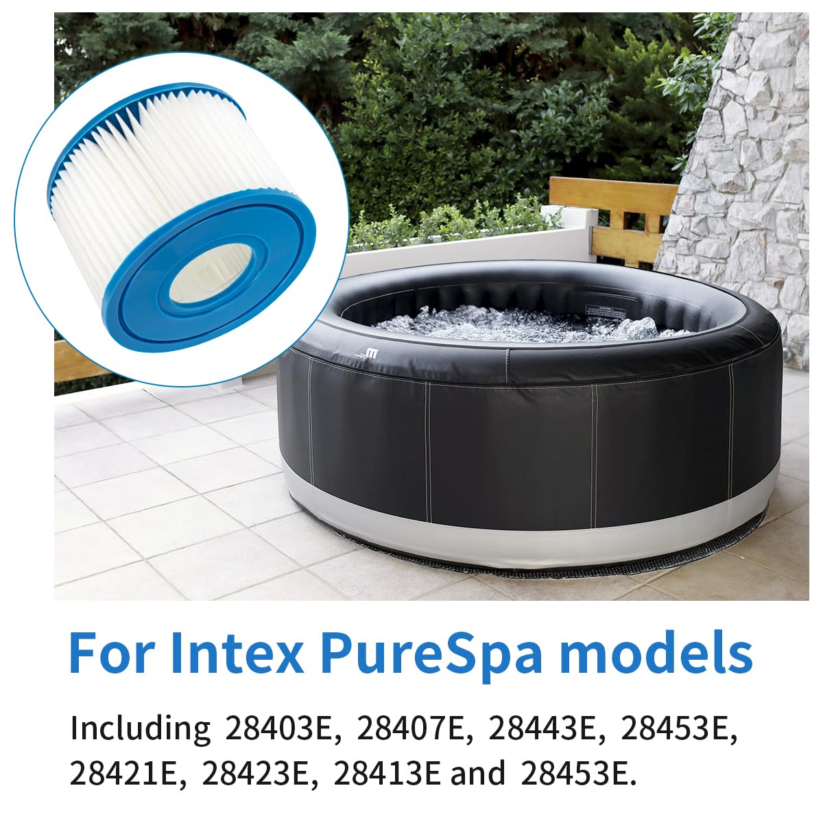 Lot De 2 Cartouches Filtrantes Intex PureSpa Type S1 - Pour Spa Gonflable, Remplacement Facile