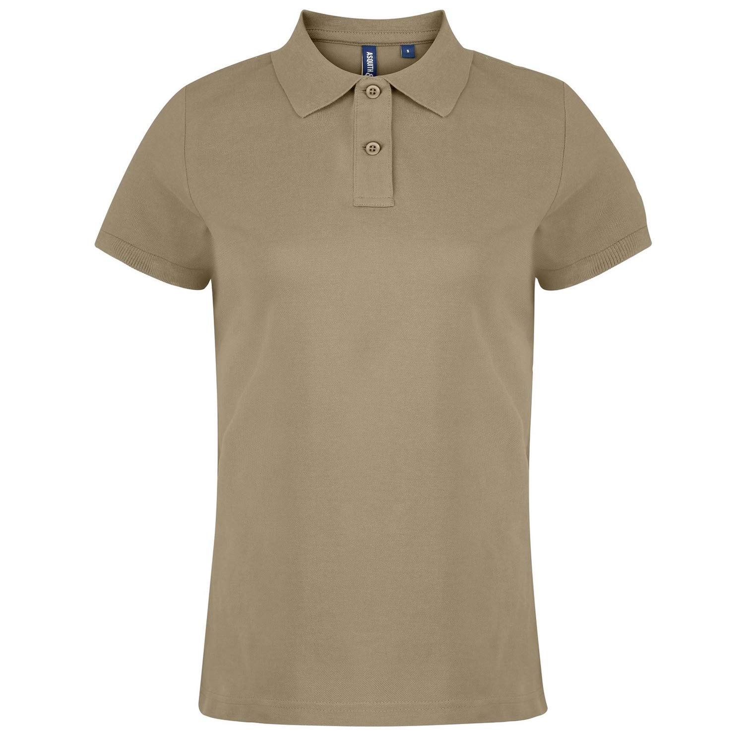 Asquith & Fox Womens/Ladies Plain Short Sleeve Polo Shirt (2XL) (Khaki)