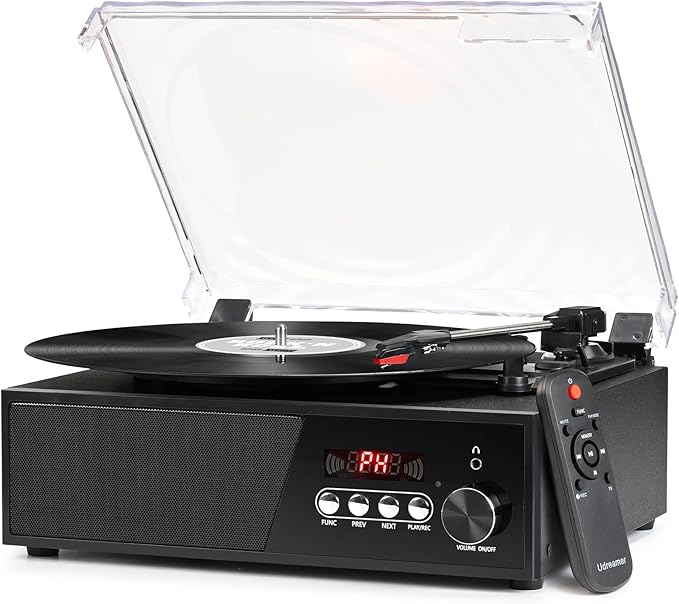 Reproductor de Discos de Vinilo Bluetooth con Radio FM Digital USB ...