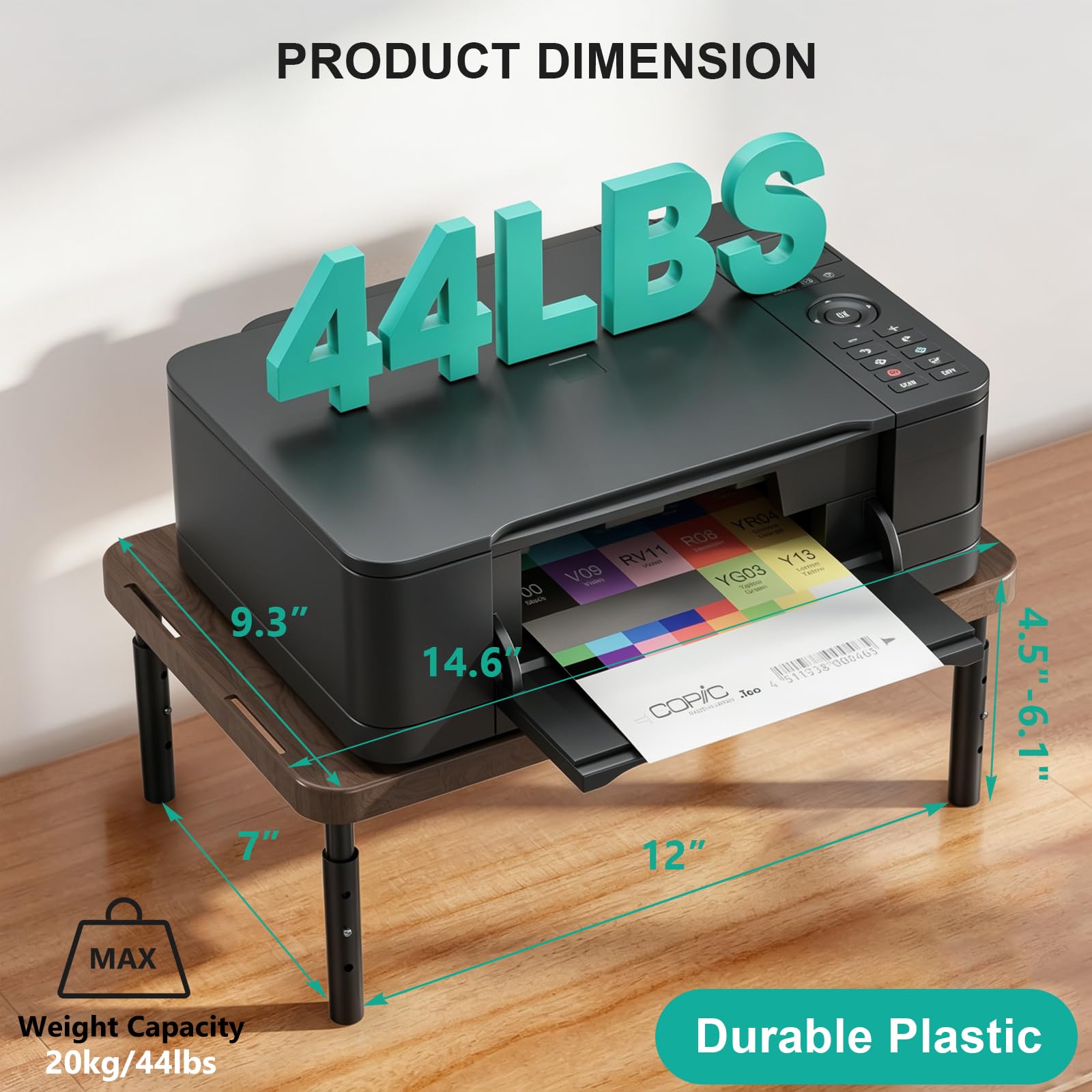 WALI Computer Monitor Stand for Desk, Adjustable Laptop Riser, up to 44 lbs view 2