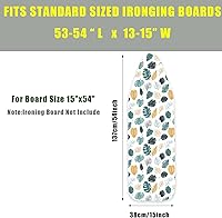 Vista 2 de Funda para tabla de planchar de 15 x 54 pulgadas, resistente al calor, borde elástico resistente, superficie antideslizante, múltiples patrones