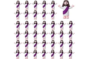 60 Miniature Purple Jesus Figurines for Easter Festivities