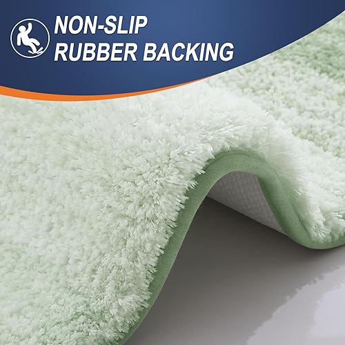 Miniatura 254 de OLANLY Juego de 2 alfombras de baño de 2 piezas, alfombras de baño de microfibra suave y absorbente y alfombra de inodoro con contorno