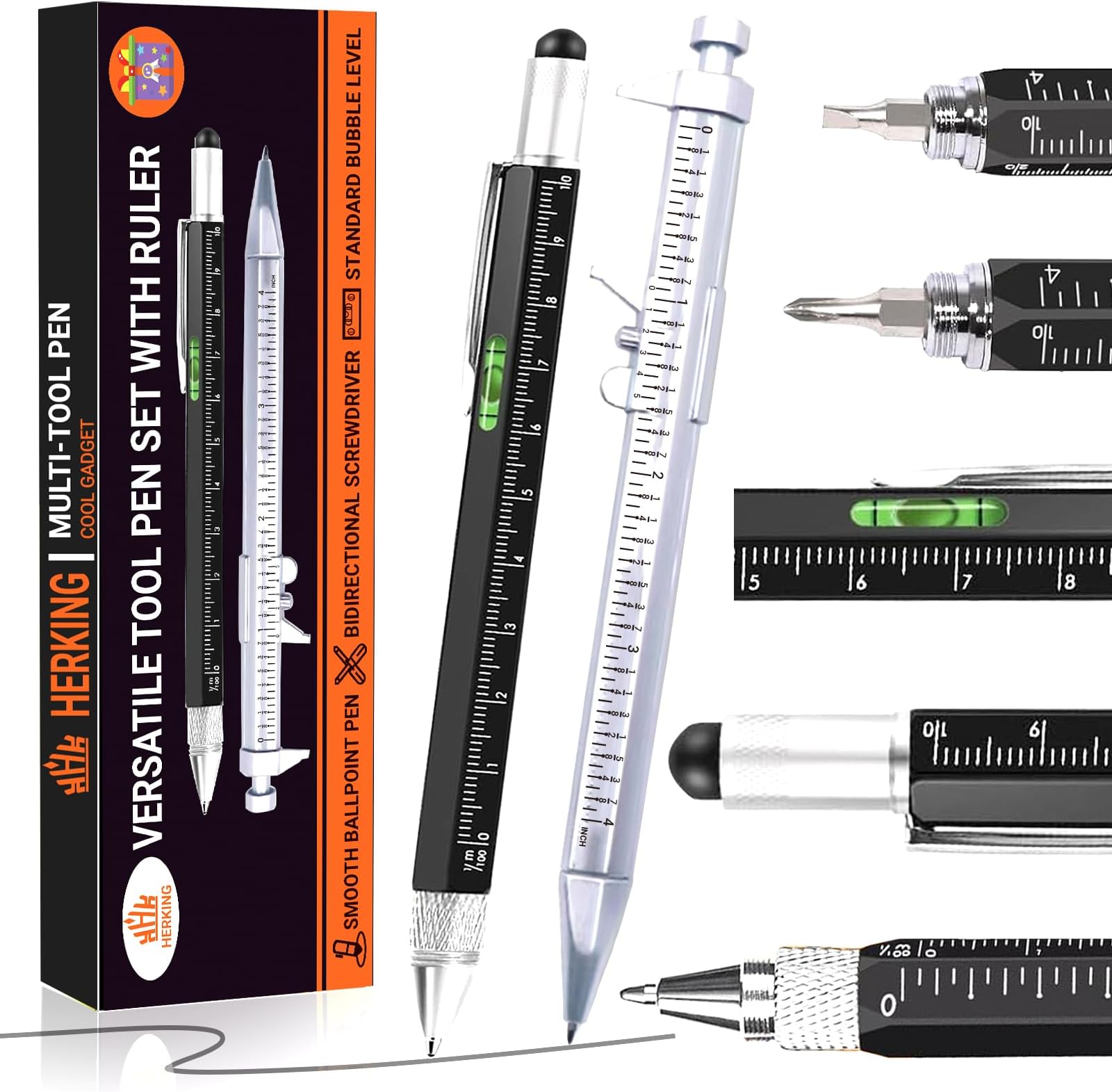 Stocking Stuffers for Adults Men Him,Multitool Pen Set, Christmas Gifts for Men, Cool Gadgets for Mens Christmas Gifts, Birthday Gifts for Men/Dad/Husband, Gifts for Men Who Have Everything