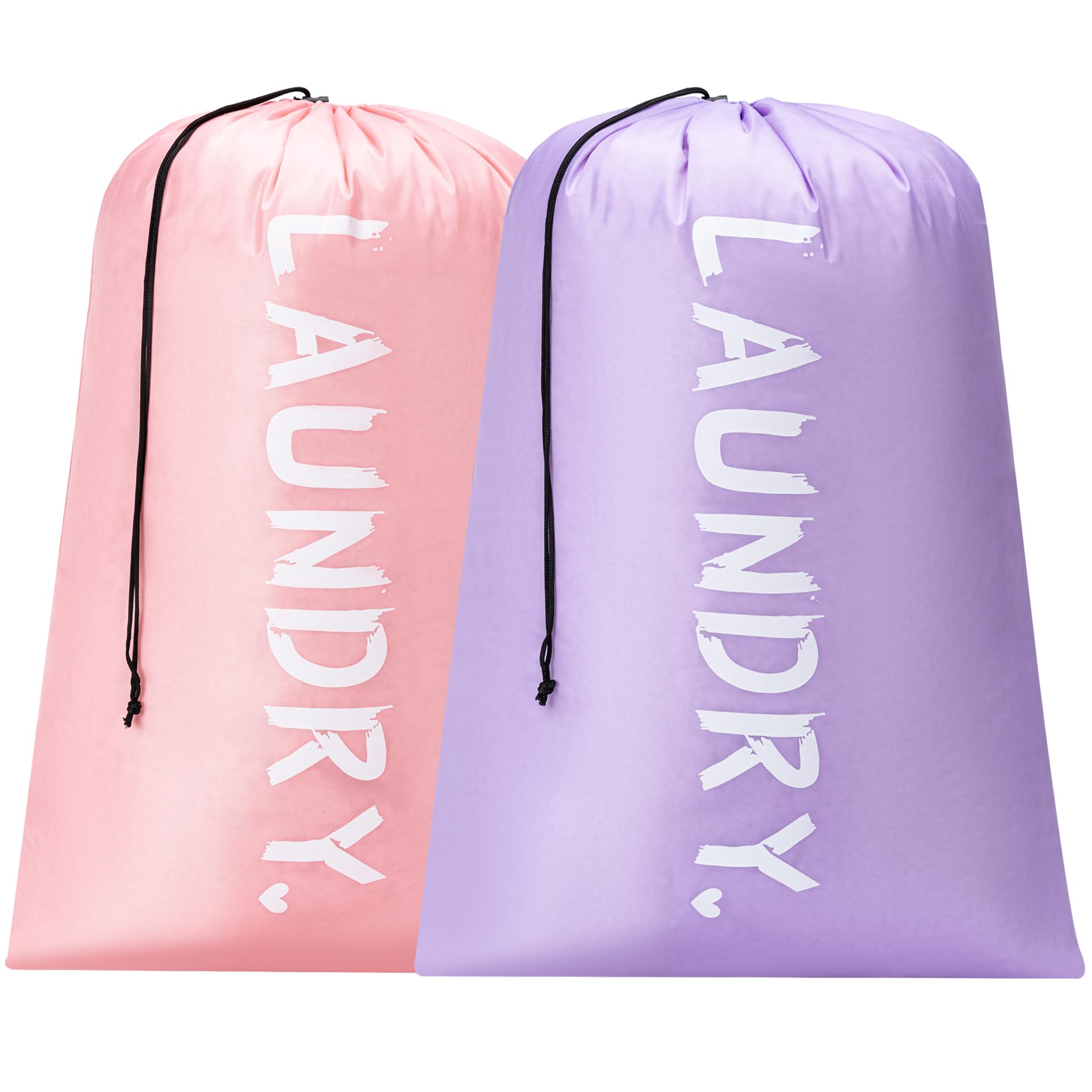 Photo 1 of 2 Pack XL Travel Laundry Bag, Machine Washable Dirty Clothes Organizer with Drawstring,Large Enough to Hold 4 Loads of Laundry, Easy Fit a Laundry Hamper or Basket Travel Essentials 24" x 36"