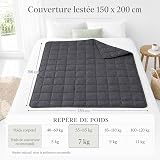 Weighted Blanket Adult 150 x 200 cm 7 kg, Weighted Blanket, Dark Grey - 3