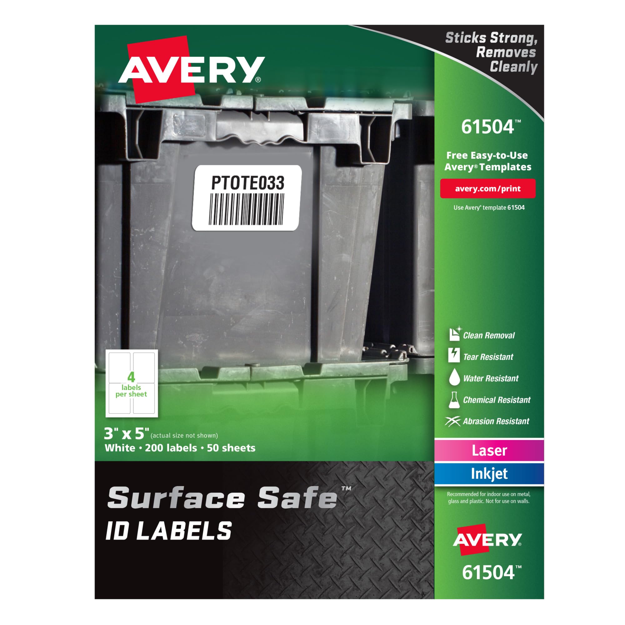 Avery Durable Labels Label, 3" x 5" (61504)