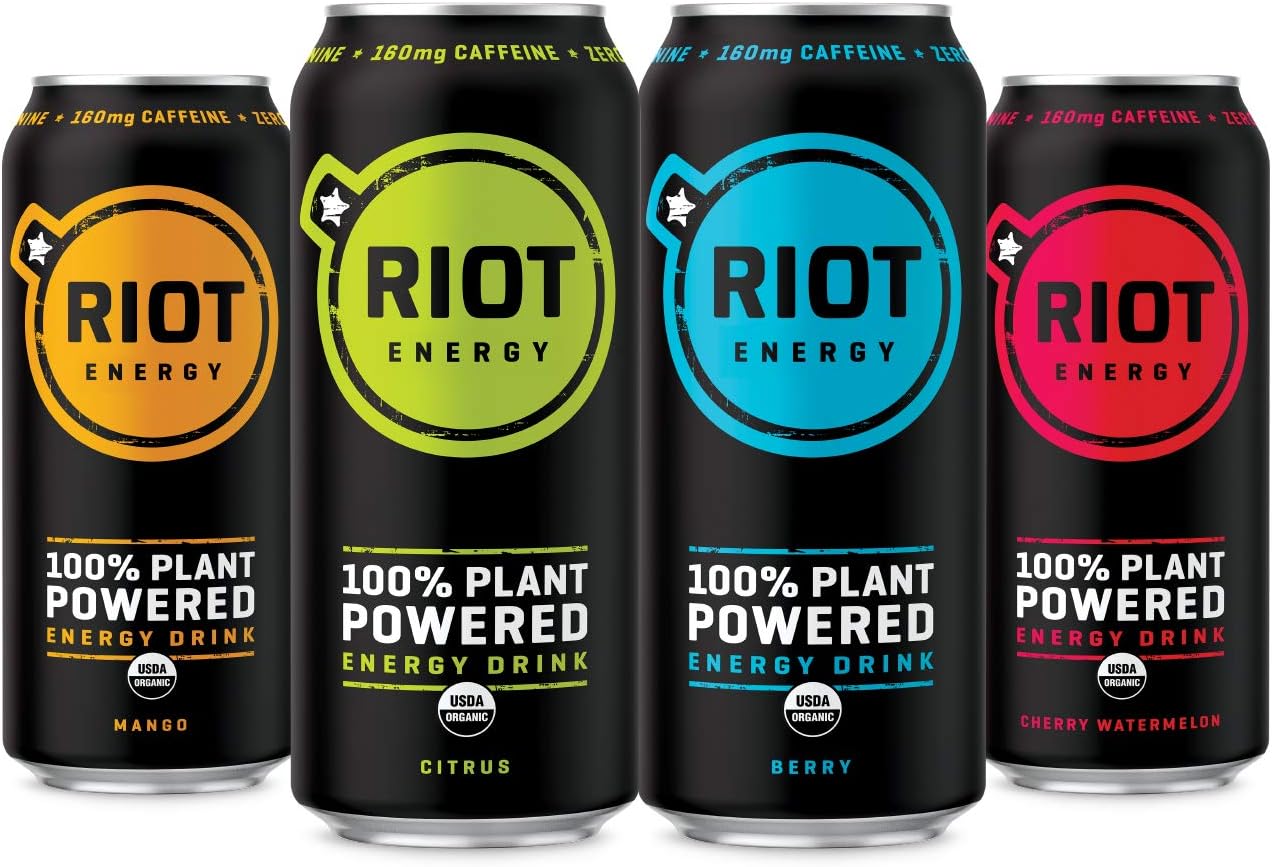 Amazon.com : Riot Organic Citrus Plant Powered Energy Drink, 16 FZ ...