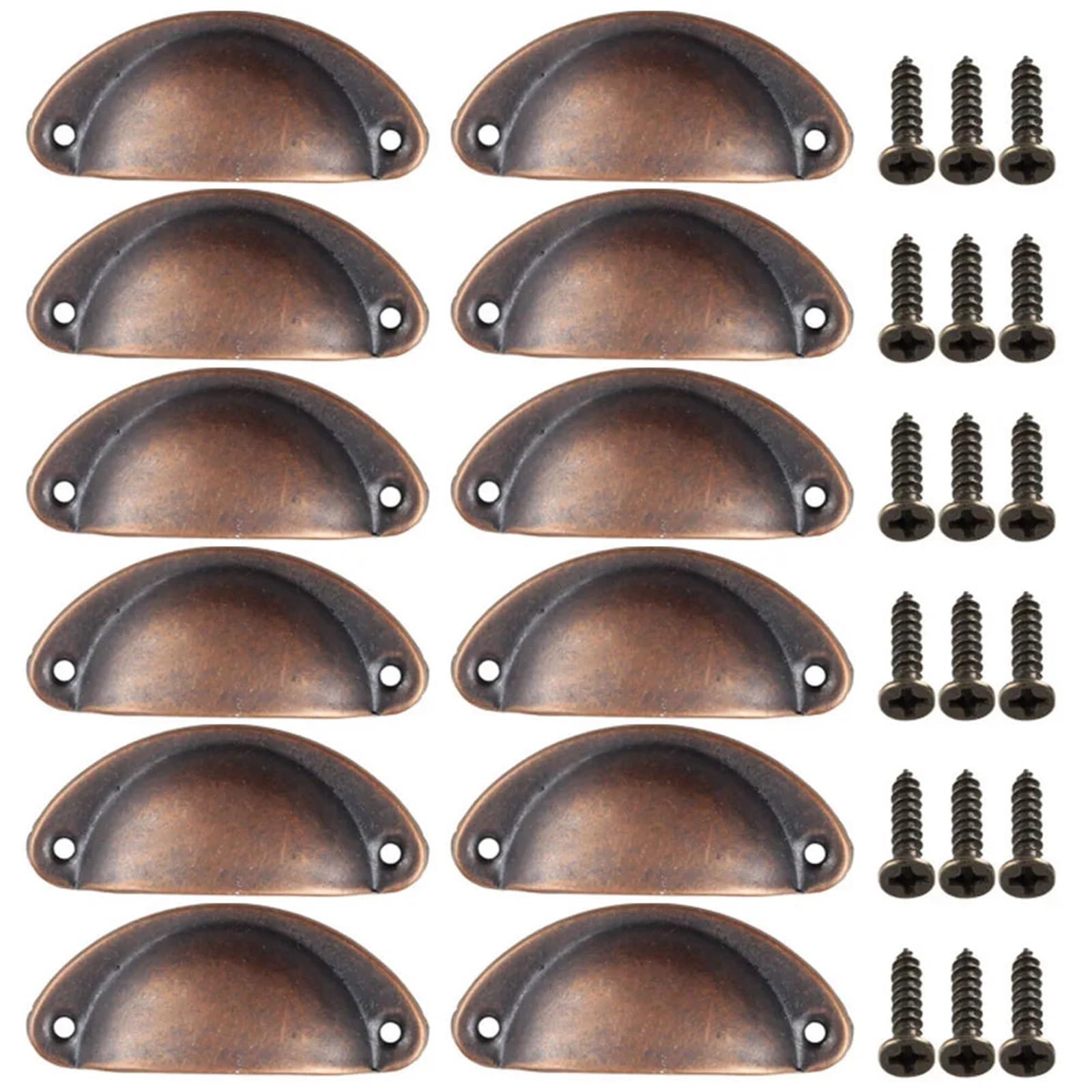 Wylqen Half Moon Handles 12pc Retro Half Moon Shell Cup Pull Handles