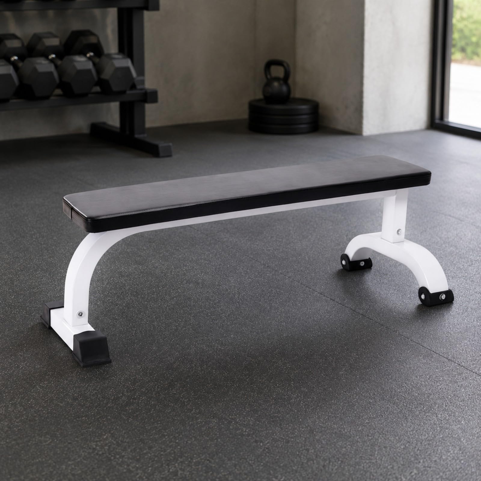 predolo Bodenschonend Trainingsbank | Stabiler Metallrahmen, Fitnessgerät, rutschfest, für Krafttraining, Heimtraining
