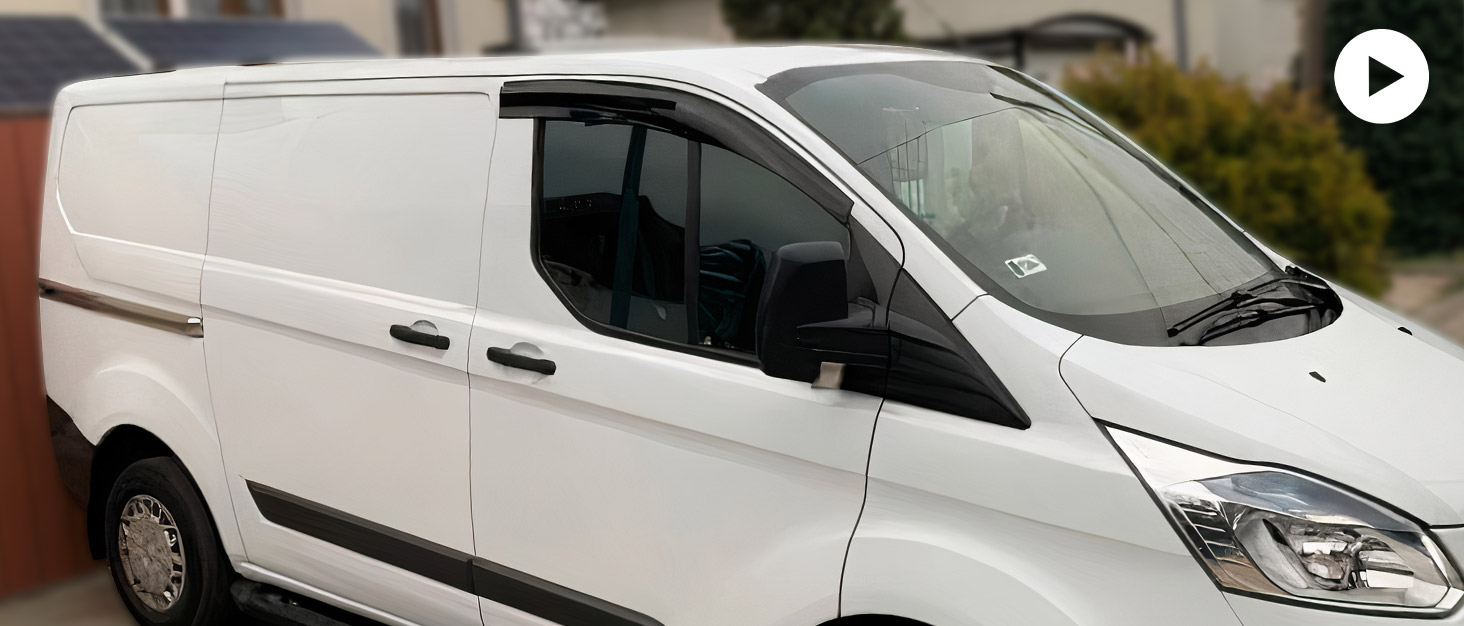 Déflecteurs Vent/pluie Pour Renault Kangoo 2008-2019 - Acrylique Noir - Installation Extérieure Sans Perçage